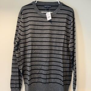 J. Crew Gray and Black Crewneck Sweater